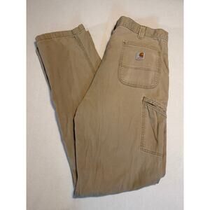 Carhartt Relaxed Fit Khaki Work Pants style 100135 Men's size 38x36